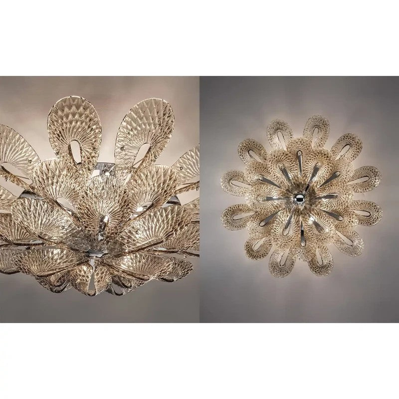 Bella Murano Glass Flower Flushmount