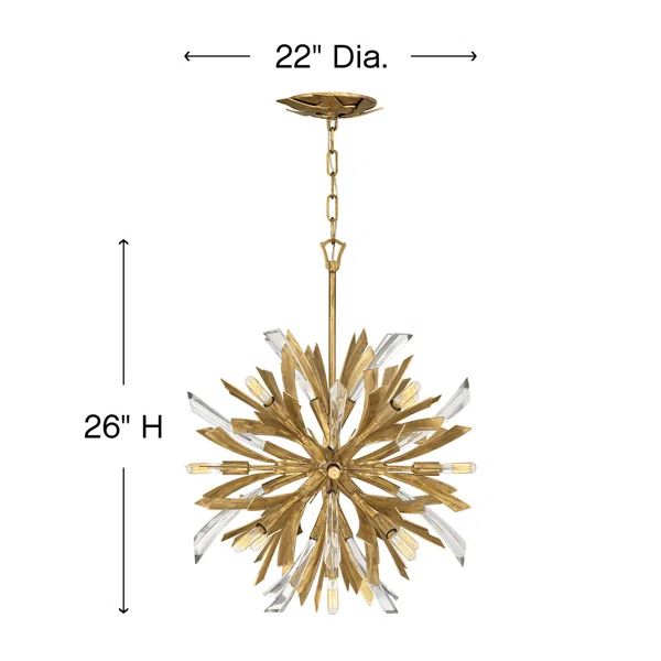 Bergamots Crystal  Chandelier  22"D