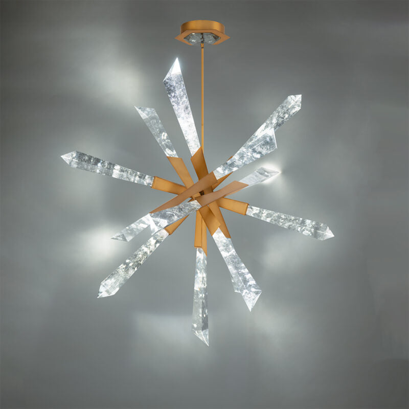 Bergamots  LED Pendant 48"W Optic Haze Quartz