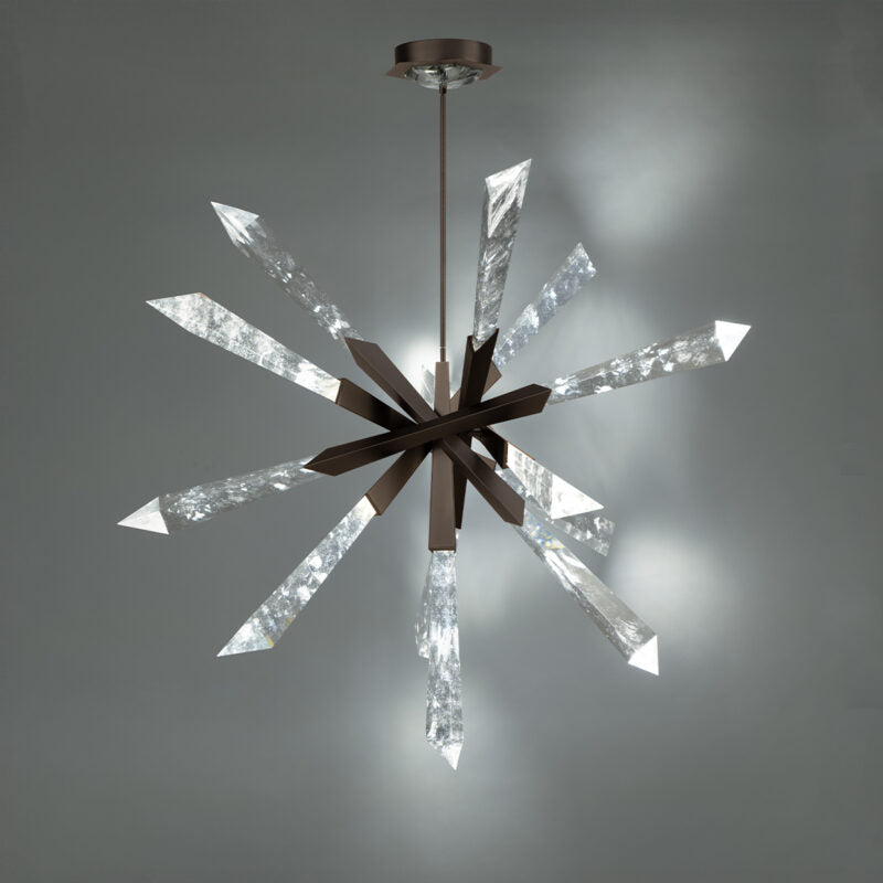 Bergamots  LED Pendant 48"W Optic Haze Quartz