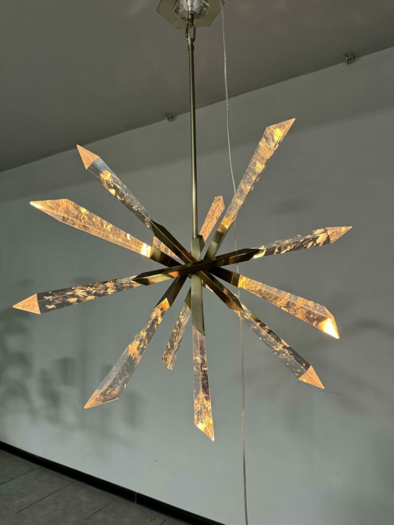 Bergamots  LED Pendant 48"W Optic Haze Quartz