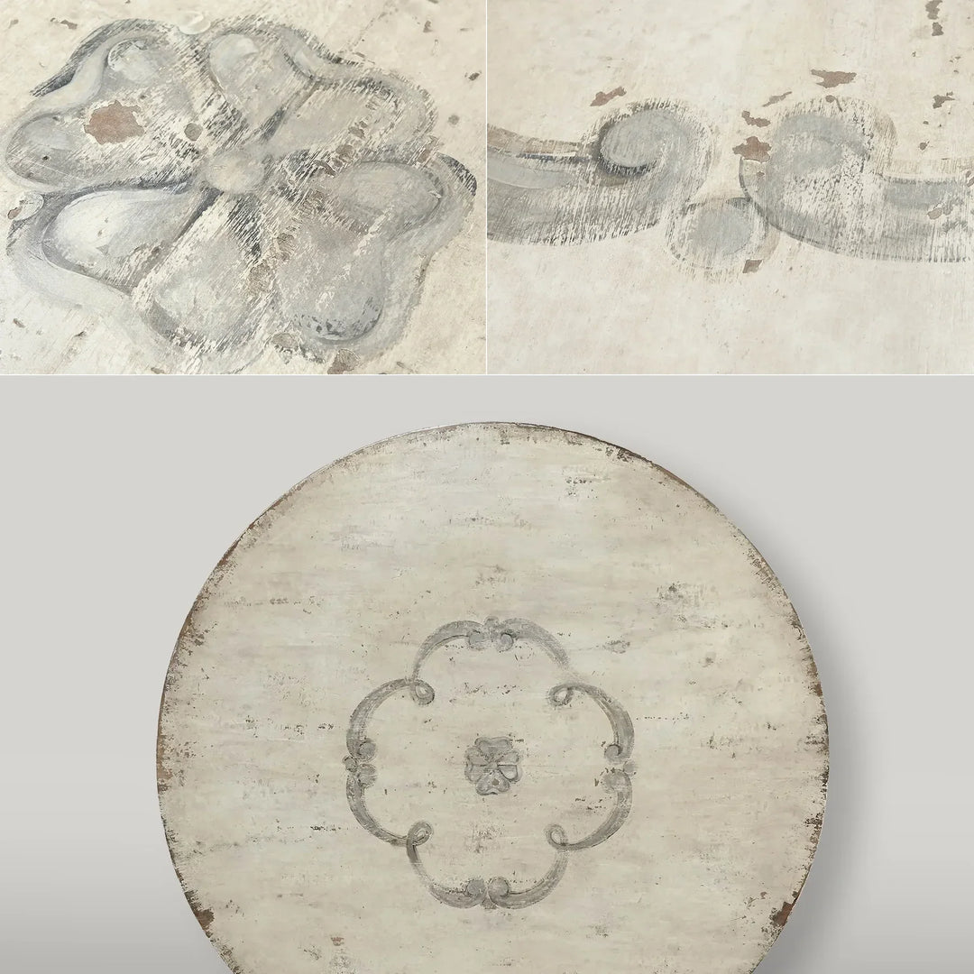 Bianco Hand-Painted Round Pedestal Dining Table