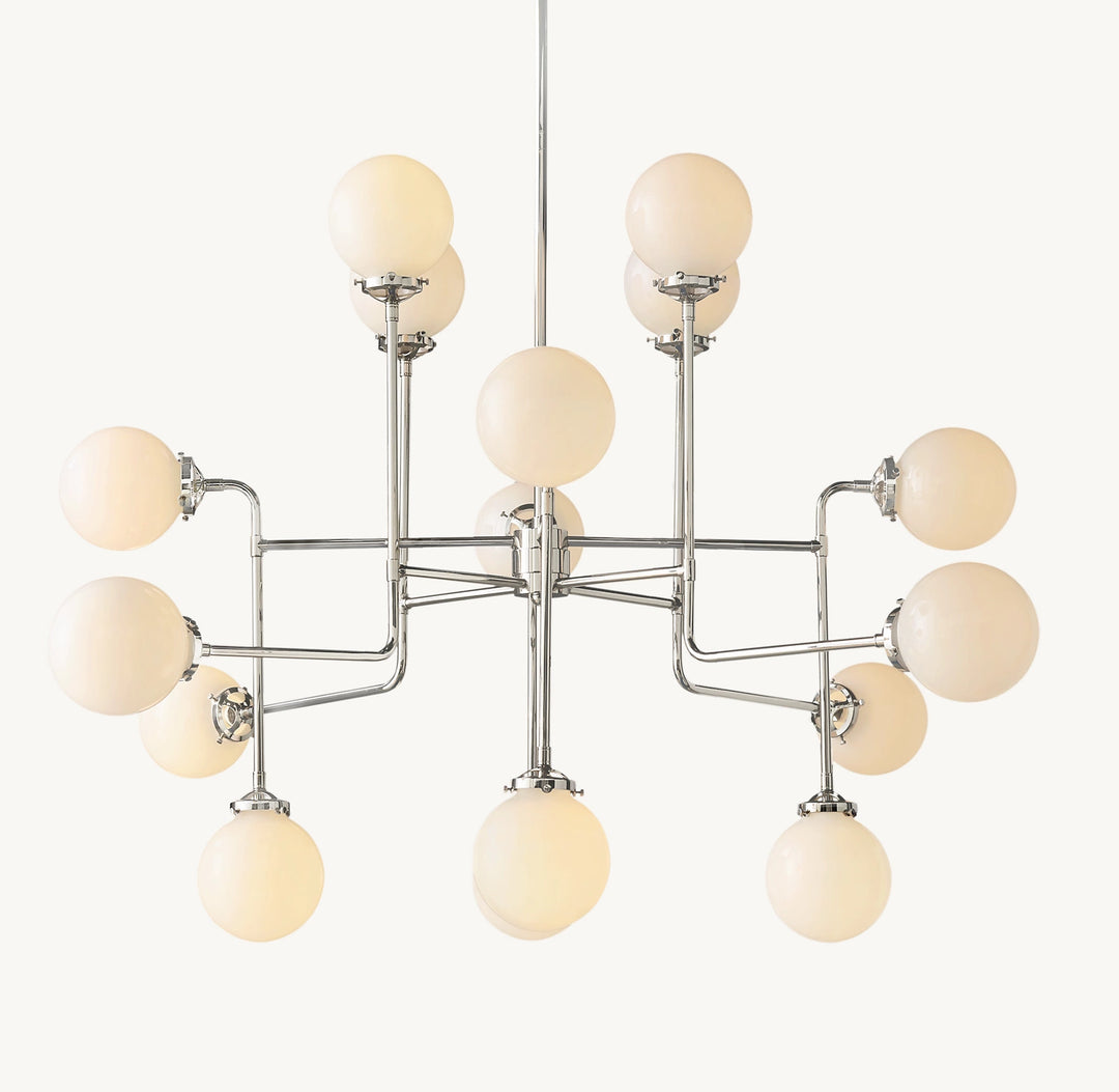 Bistro Globe Glass Chandelier 56"