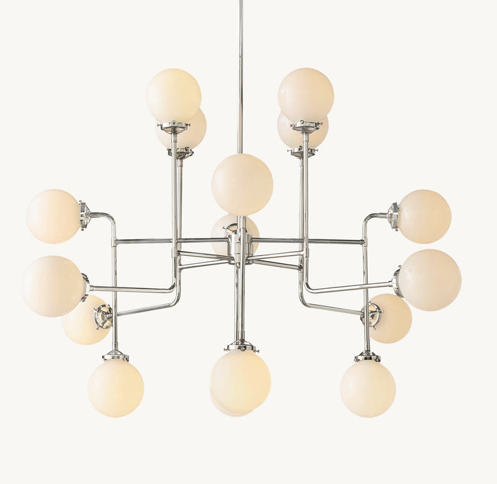 Bistro Globe Glass Chandelier 56"