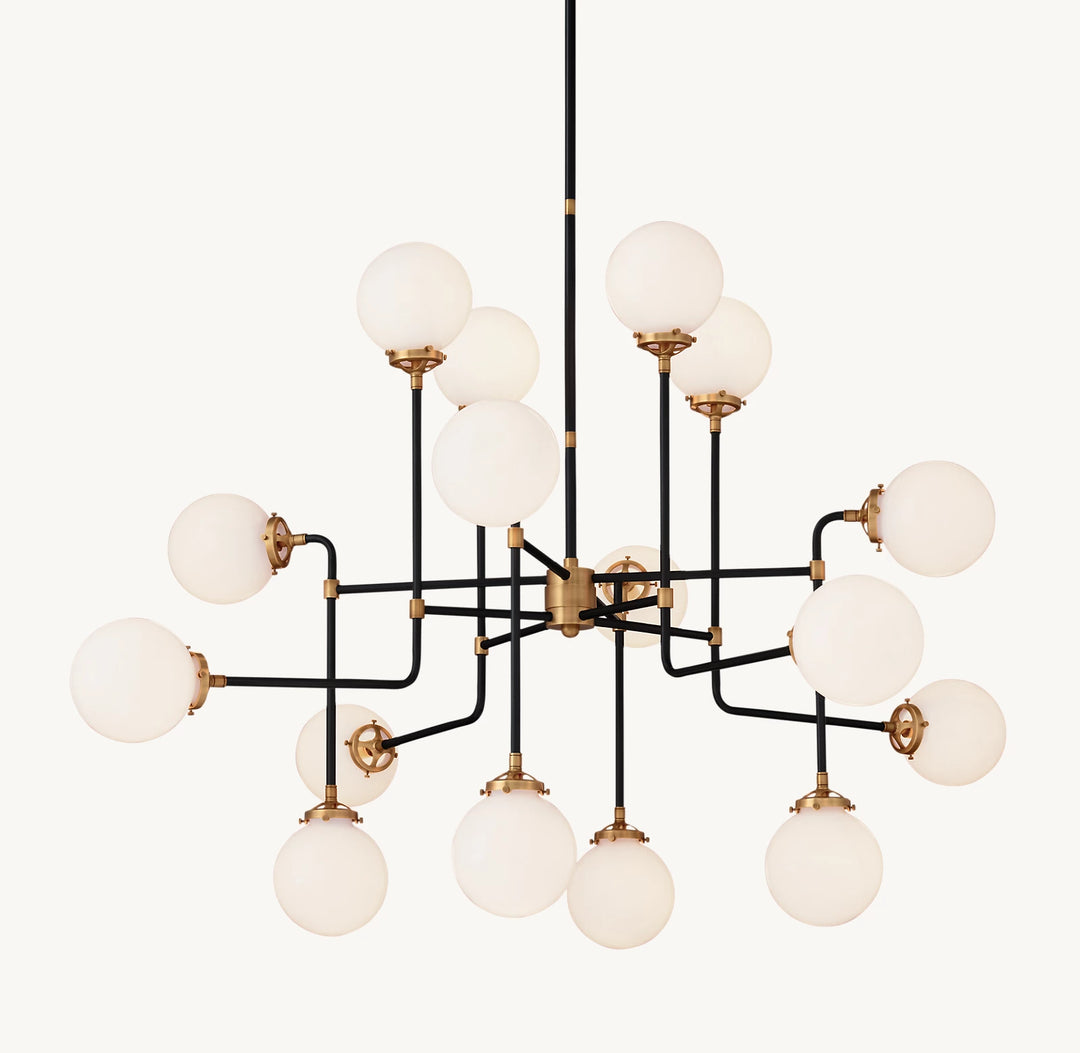 Bistro Globe Glass Chandelier 56"