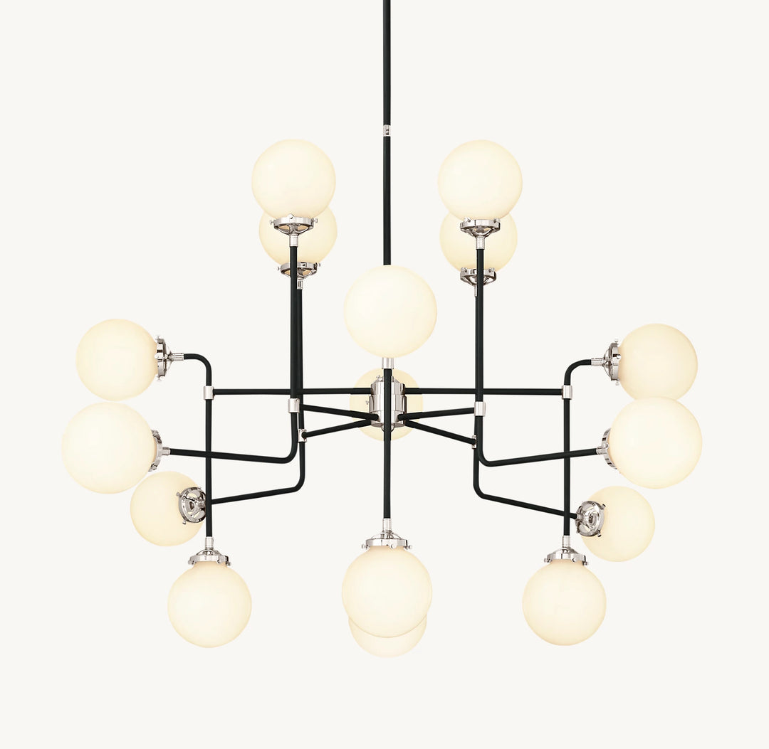 Bistro Globe Glass Chandelier 56"