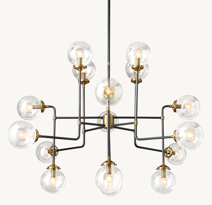 Bistro Globe Glass Chandelier 56"