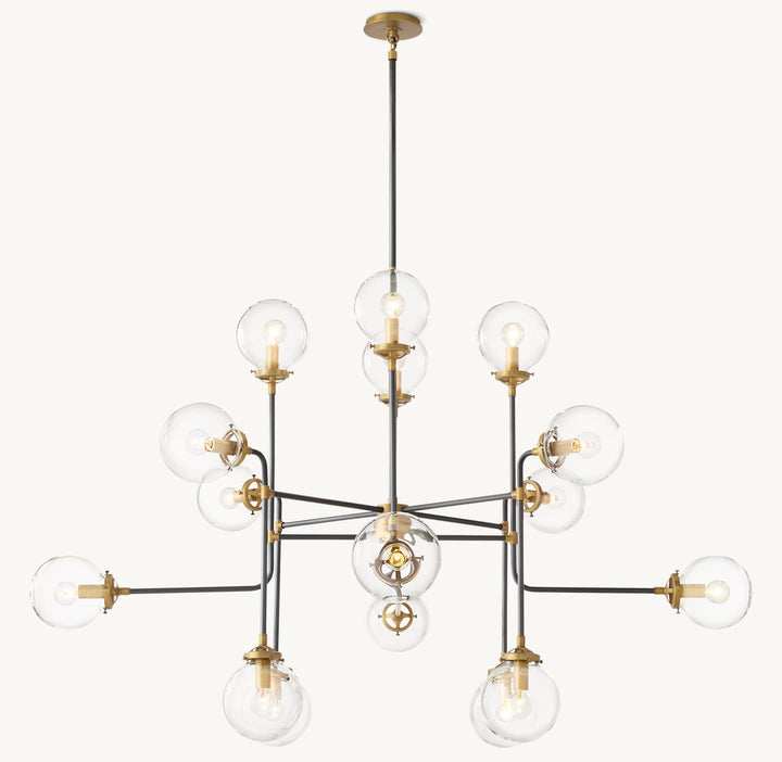 Bistro Globe Glass Chandelier 56"