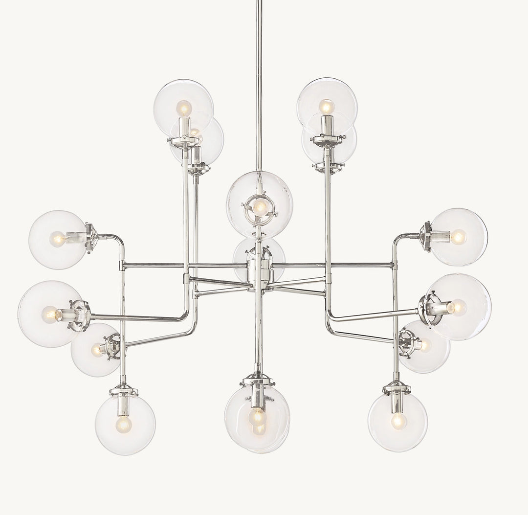 Bistro Globe Glass Chandelier 56"