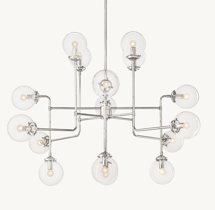 Bistro Globe Glass Chandelier 56"