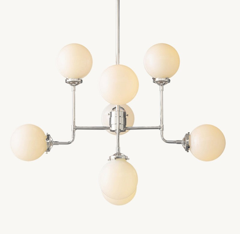Bistro Globe Glass Chandelier 34"