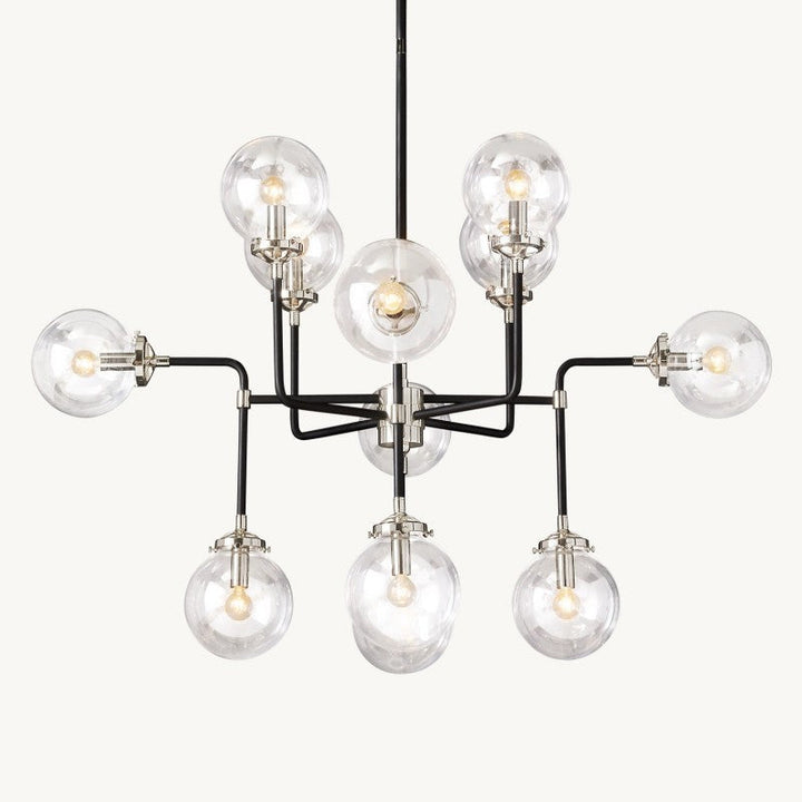 Bistro Globe Glass Chandelier 42"