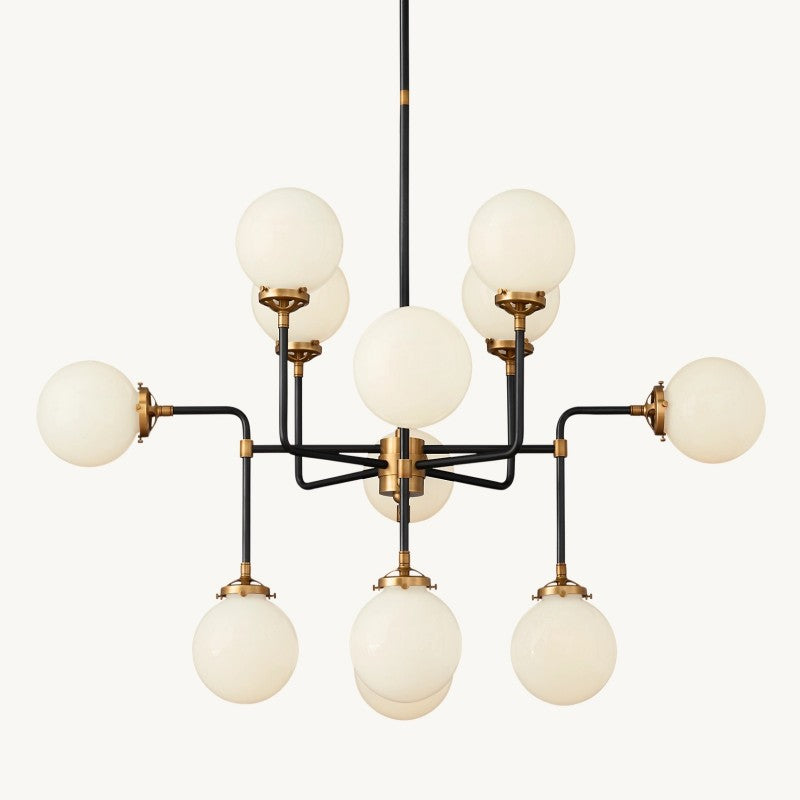 Bistro Globe Glass Chandelier 42"