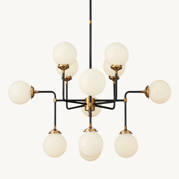 Bistro Globe Glass Chandelier 42"
