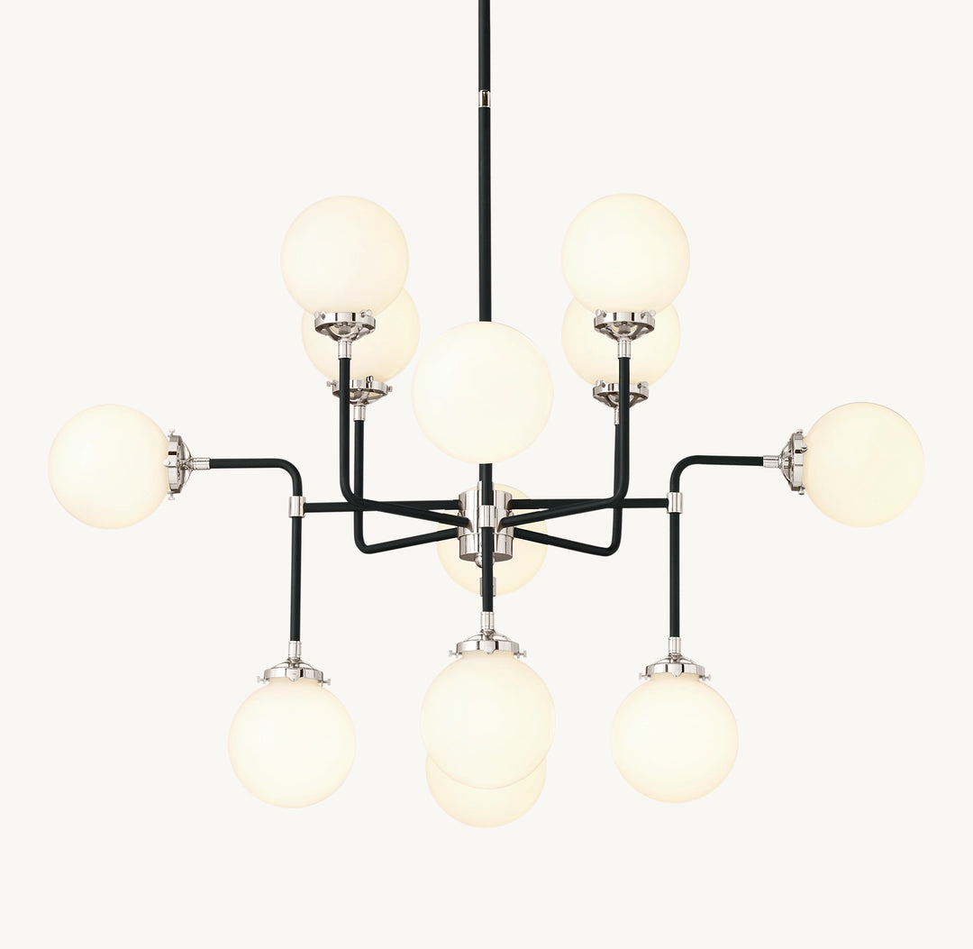 Bistro Globe Glass Chandelier 42"