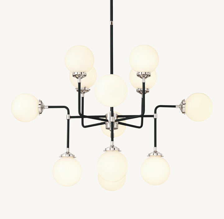 Bistro Globe Glass Chandelier 42"