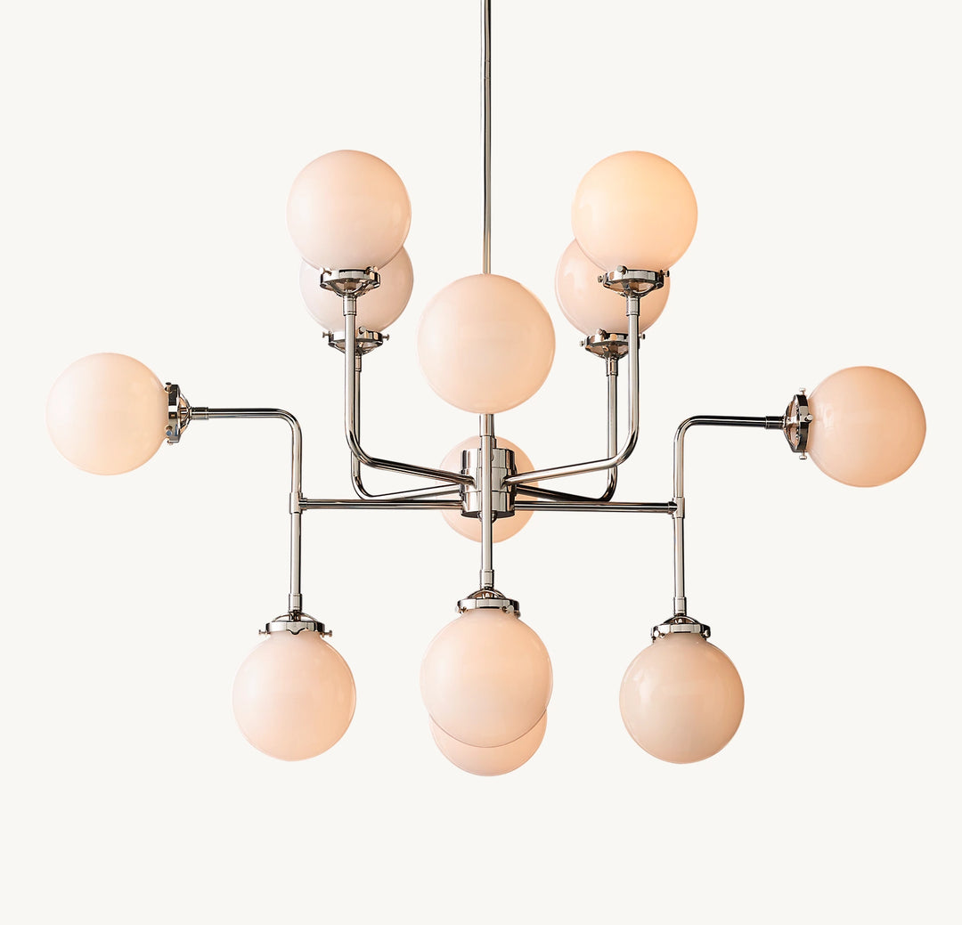 Bistro Globe Glass Chandelier 42"