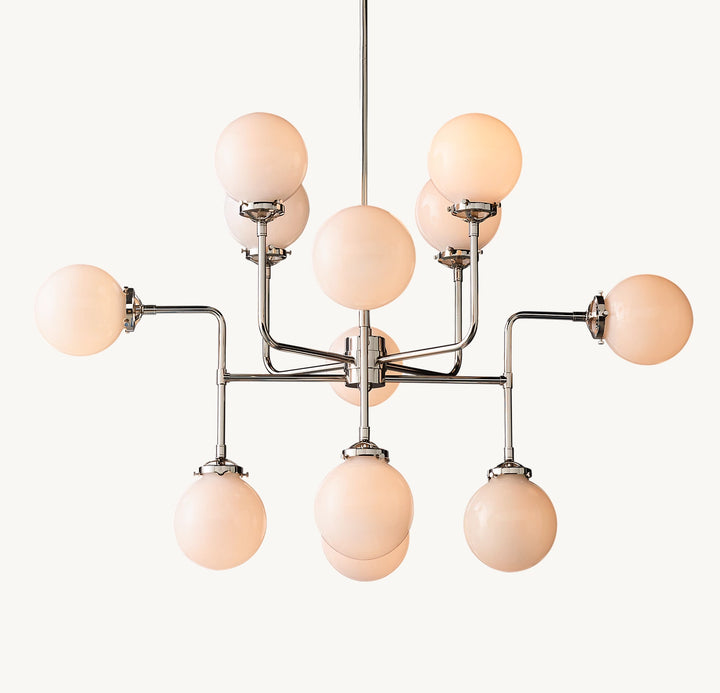 Bistro Globe Glass Chandelier 42"