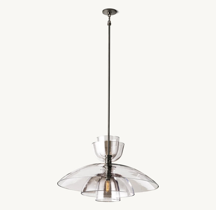 Bloomy Clear Glass Cloche Grand Pendant