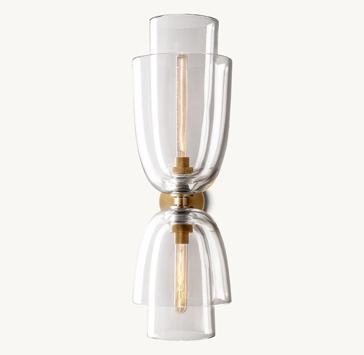 Bloomy Clear Glass Cloche Grand Sconce
