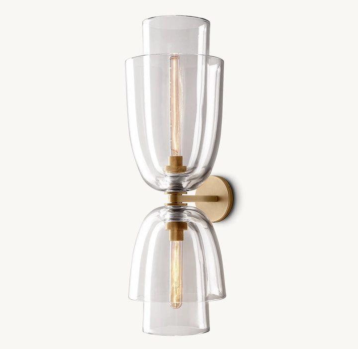 Bloomy Clear Glass Cloche Grand Sconce