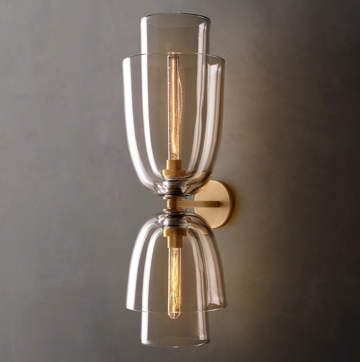 Bloomy Clear Glass Cloche Grand Sconce