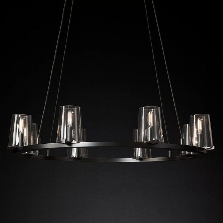Briesha Round Glass Round Chandelier 36"D