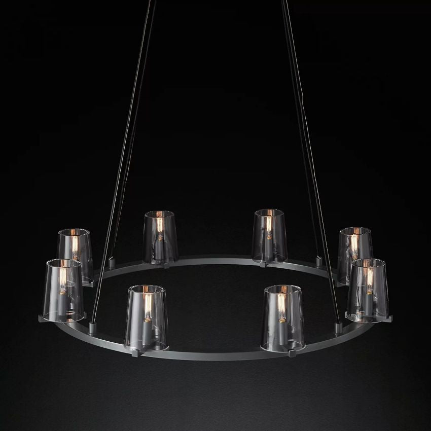 Briesha Round Glass Round Chandelier 36"D
