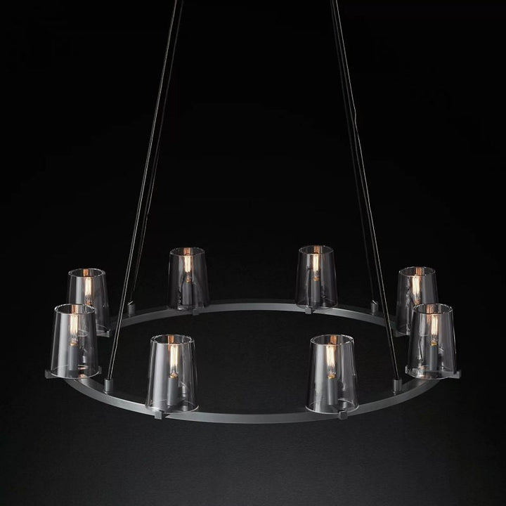 Briesha Round Glass Round Chandelier 36"D