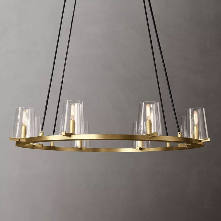 Briesha Round Glass Round Chandelier 36"D
