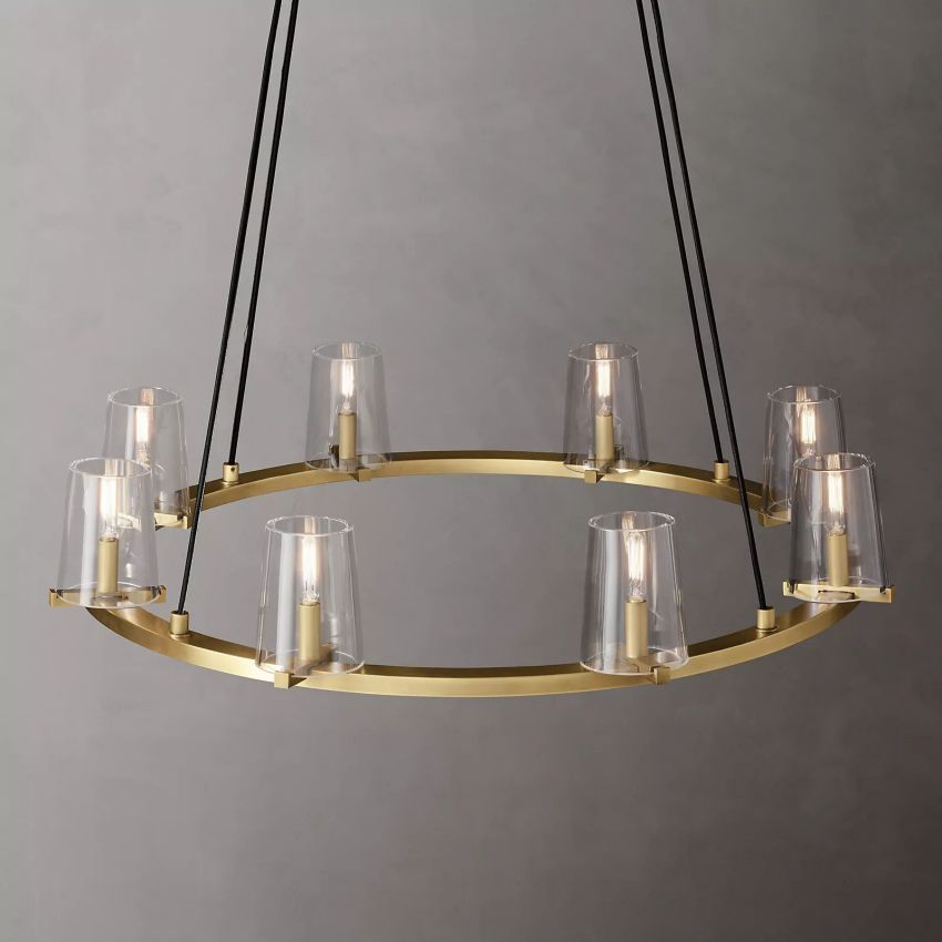 Briesha Round Glass Round Chandelier 36"D