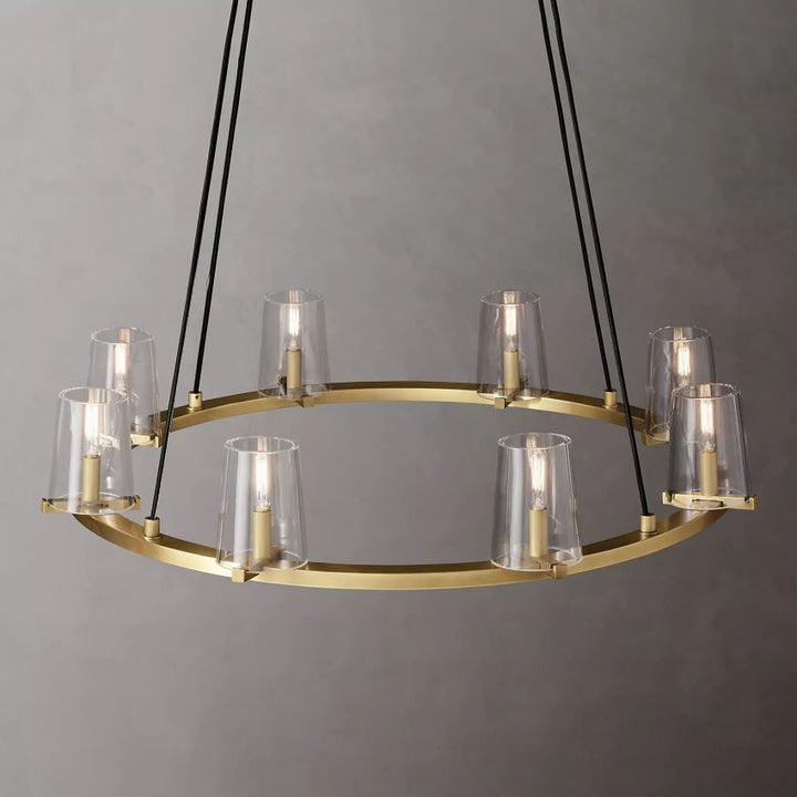 Briesha Round Glass Round Chandelier 36"D