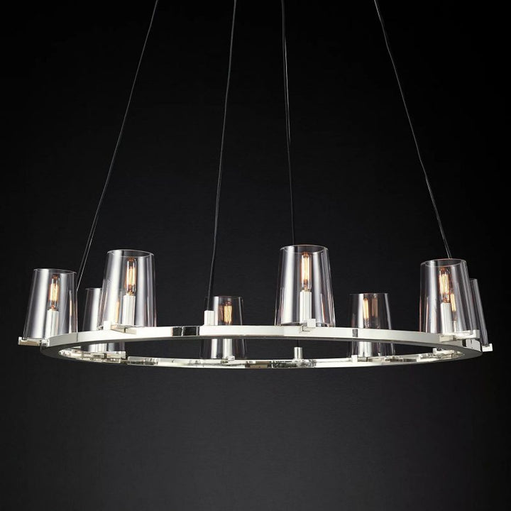 Briesha Round Glass Round Chandelier 36"D