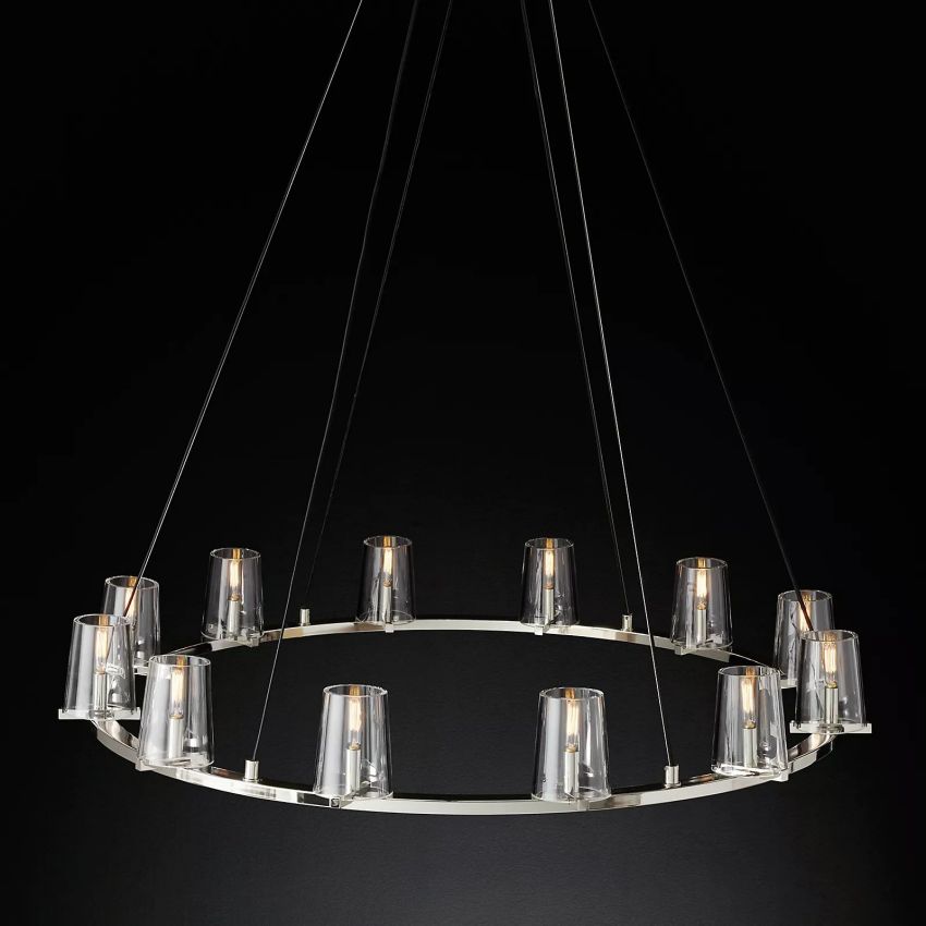 Briesha Round Glass Round Chandelier 36"D