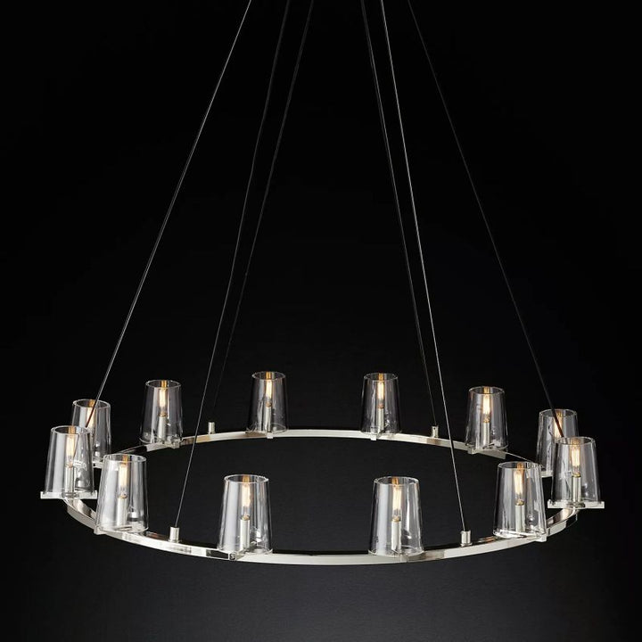 Briesha Round Glass Round Chandelier 36"D