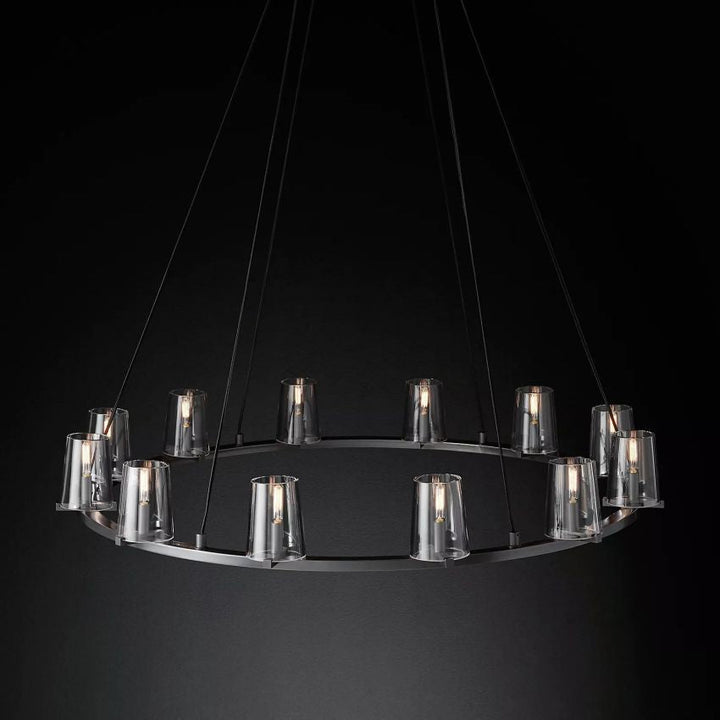 Briesha Round Glass Round Chandelier 36"D