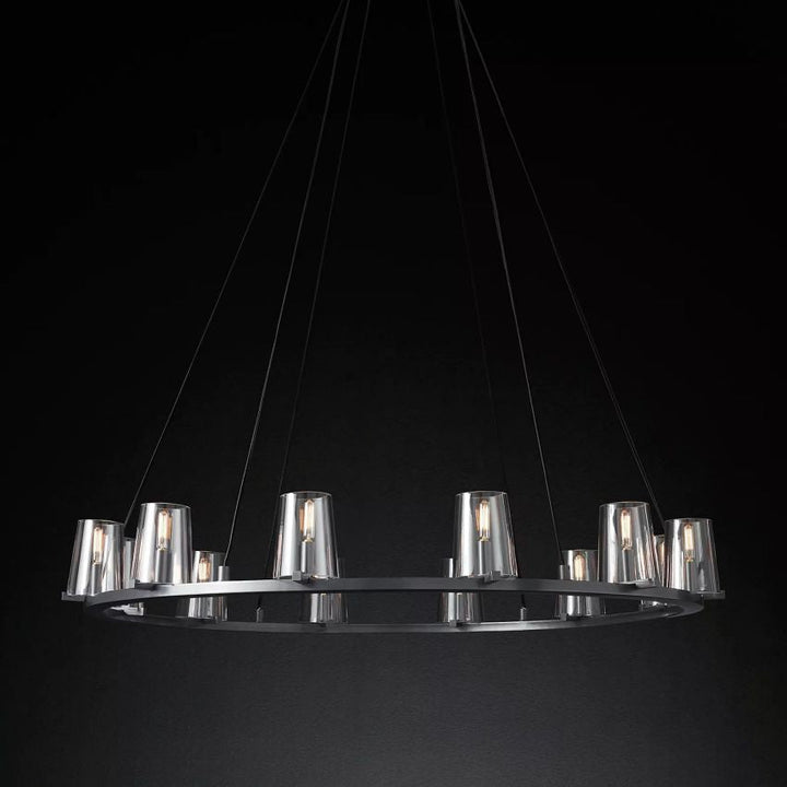 Briesha Round Glass Round Chandelier 36"D