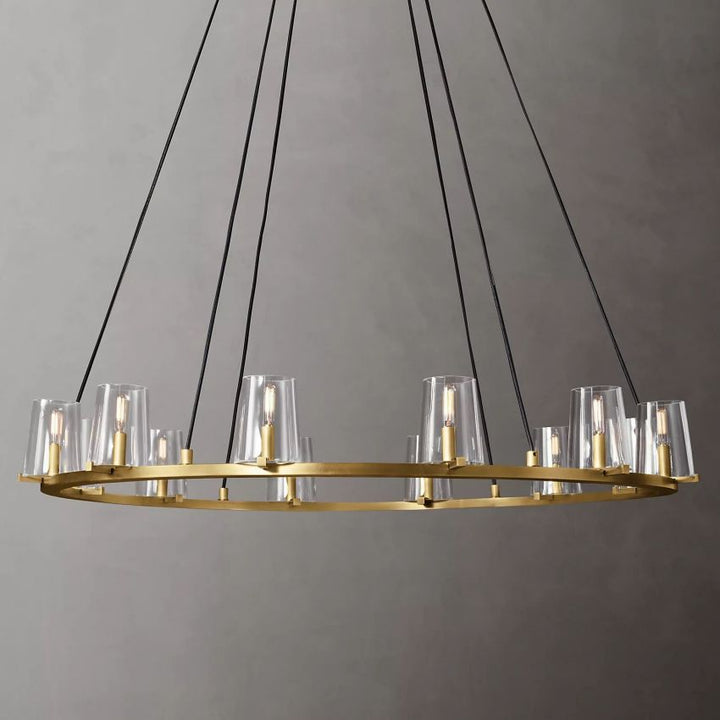 Briesha Round Glass Round Chandelier 36"D