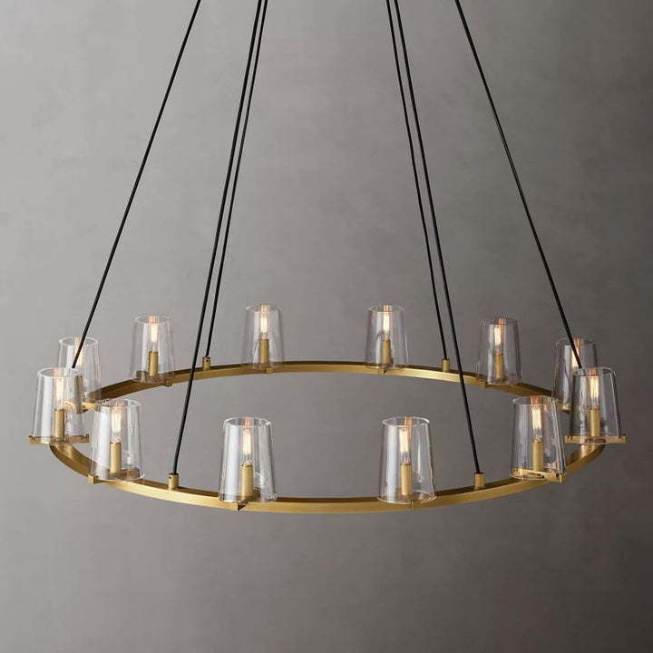 Briesha Round Glass Round Chandelier 36"D