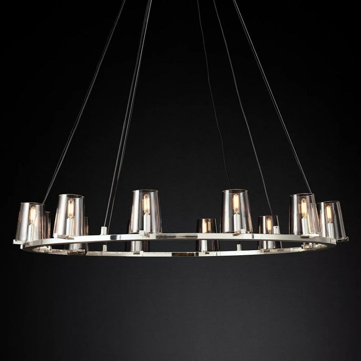 Briesha Round Glass Round Chandelier 36"D