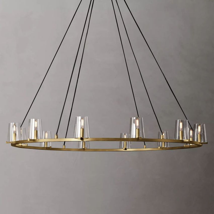 Briesha Round Glass Round Chandelier 36"D