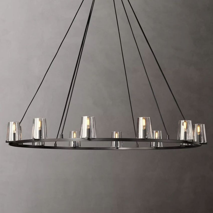 Briesha Round Glass Round Chandelier 36"D
