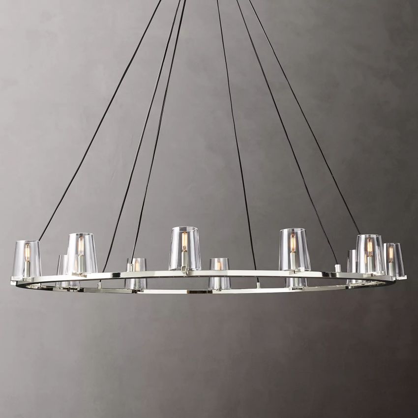 Briesha Round Glass Round Chandelier 36"D