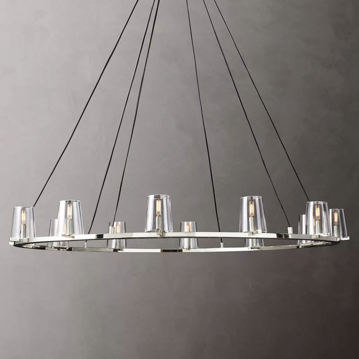 Briesha Round Glass Round Chandelier 36"D
