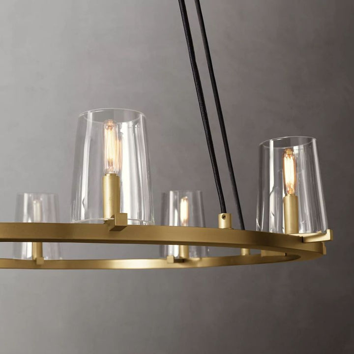 Briesha Round Glass Round Chandelier 36"D