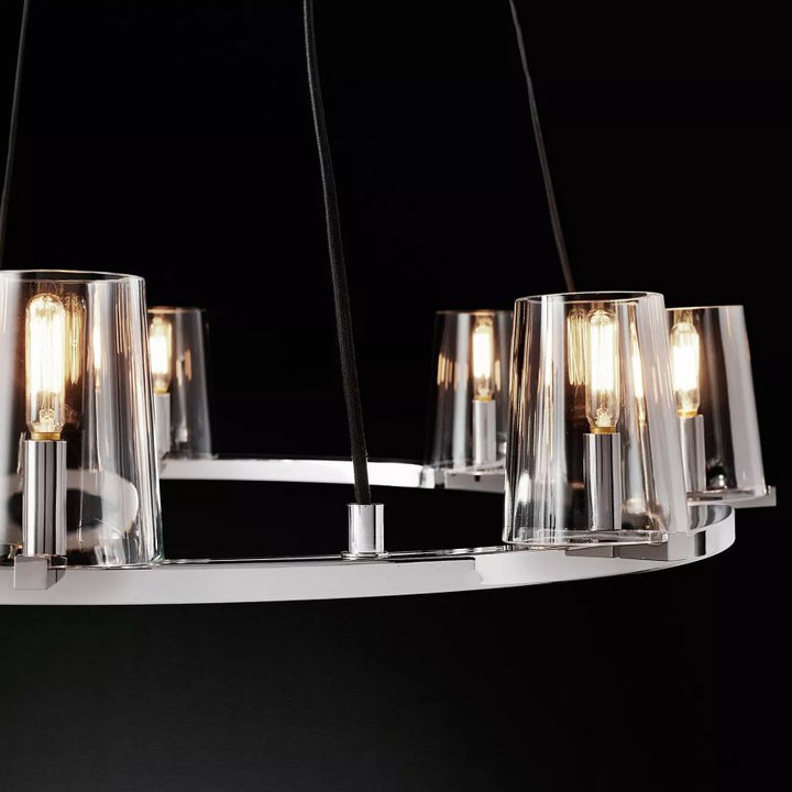 Briesha Round Glass Round Chandelier 36"D