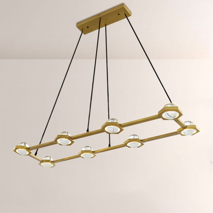 Braelynn Crystal Ball Rectangular Chandelier 54"