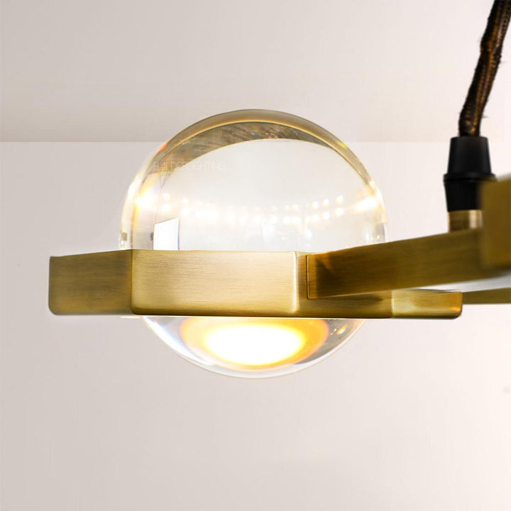 Braelynn Crystal Ball Rectangular Chandelier 54"
