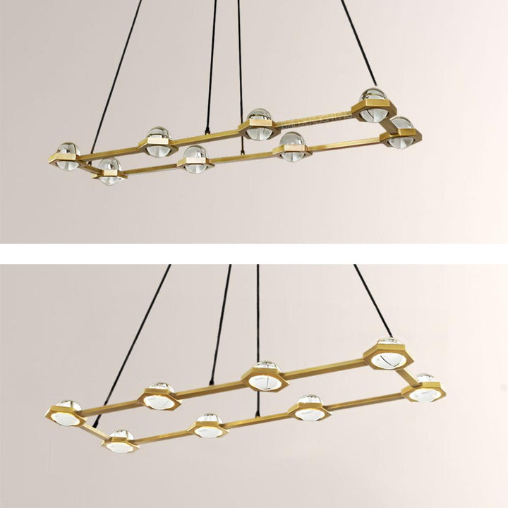 Braelynn Crystal Ball Rectangular Chandelier 54"