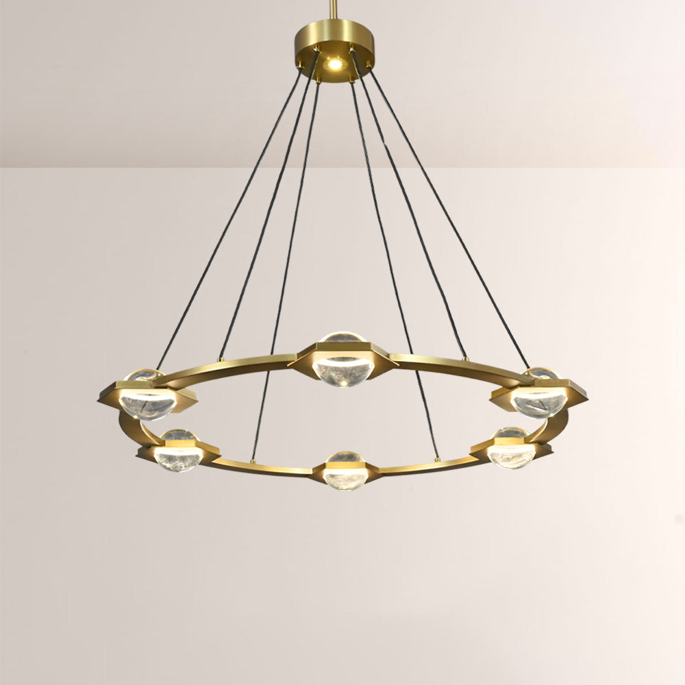 Braelynn Crystal Ball Round Chandelier 36"